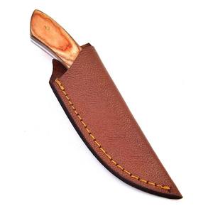 Cuchillo OEM Nordic Forge NF76, Fabricación Artesanal Industrial, Acero 12c27, Hoja Fija con Punta de Caída, Mango de Madera de 6 Pulgadas, Funda Vertical de Cuero - Product Image 6