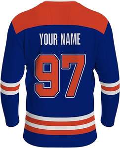 Los más populares diseñan su propio logotipo Conjuntos de uniformes de hockey sobre hielo de talla grande para hombres adultos 100% poliéster de secado rápido transpirable - Product Image 3