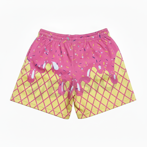 Pantalones Cortos Deportivos Personalizados de Fábrica con Estampado de Patrones de Hielo para Niños, Jóvenes y Hombres, Cintura con Cordón Ajustable, 100% Poliéster, Casuales de Verano - Product Image 2