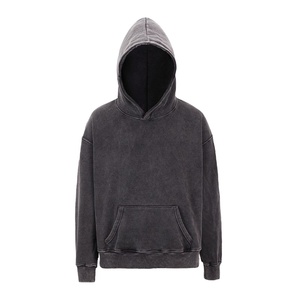 Sudadera Deportiva de Poliéster Transpirable con Bolsillo Tipo Canguro, Estilo Vintage Lavado Ácido - Product Image 1