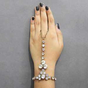 Apurva Pearls Gold Plated Glass Stone Chain Hand Harness <b>Fine</b> <b>Jewelry</b> <b>Set</b> 1502414 - Product Image 1