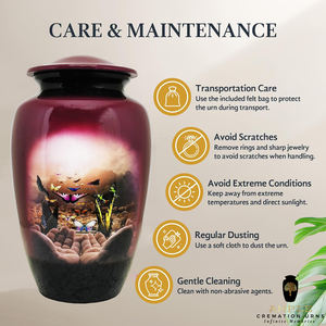 โกศบรรจุอัฐิสำหรับผู้ใหญ่ สไตล์ยุโรปอเมริกัน ลายธรรมชาติสีม่วง เป็นมิตรกับสิ่งแวดล้อม ทนทาน ดีไซน์ปรับแต่งได้ ความจุ 220 คิวบิกอินช์ - Product Image 6