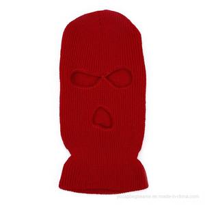 Vente en gros cagoule masque de ski 3 trous intégral tricoté chapeau d'hiver cagoule personnalisée skimask pour hommes femmes - Product Image 1