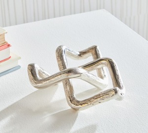 Silver Square <b>Puzzle</b> Shaped Home and <b>Table</b> Decor Object Sculpture Modern Art and Artistic Design Luxury Home Decoration Accent - Product Image 2