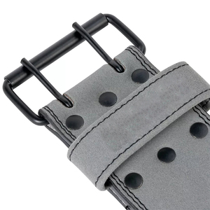 Ceintures de musculation OEM de haute qualité à double boucle, logo personnalisé, cuir souple, boucle en acier, antidérapantes, pour haltérophilie lourde - Product Image 2