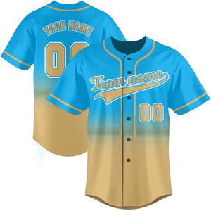 La mejor nueva camiseta de béisbol de secado rápido de poliéster 100% de alta calidad, ropa deportiva de entrenamiento ligera, camisetas de uniforme con cierre de botones - Product Image 3