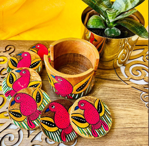 Novedad posavasos de madera ligera cortados en forma de taza con asa, a precios al por mayor - Product Image 3