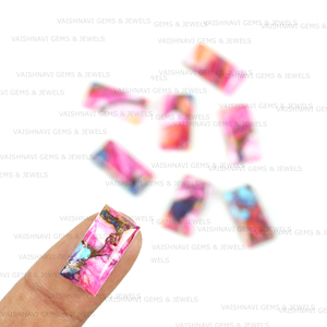 พลอยอัญมณีทรงสี่เหลี่ยมขนาด9X18มม. สีเทอร์ควอยซ์สีทองแดงดอกรักส้มอัญมณีทรงหลวมสำหรับทำเครื่องประดับผู้จำหน่ายงานฝีมือ - Product Image 2