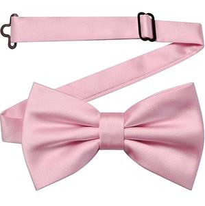 Noeud papillon soyeux à deux couches pré-attaché classique nœud de smoking réglable pour les fêtes de mariage des hommes accessoires de fête en soie de Style uni - Product Image 6