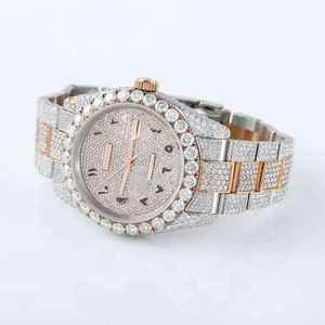 Reloj de Acero Inoxidable con Diamantes de Moissanita VVS, Superventas, para Hombre y Mujer, Totalmente Automático, Color Blanco Rosa, Espinas, Lujo, Antiguo, ETA - Product Image 4