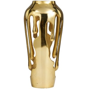 DecMode Drip Gold Jarrón de aluminio con cuerpo de diseño de fusión es un artículo decorativo con un diseño único - Product Image 4