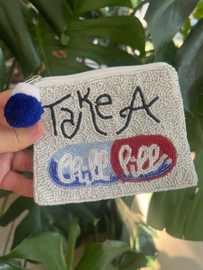 Porte-monnaie en lin avec broderie faite à la main petite pochette cadeau perles de rocaille Mini fermeture éclair coeur broderie porte-monnaie - Product Image 3