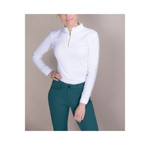 Camisa ecuestre de manga larga para mujer, camisa de montar a caballo con capa base superior supersencilla, se acepta logotipo personalizado, nueva - Product Image 1