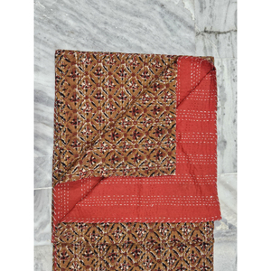 Thevintageartcraft - Cubrecama Acolchado de Algodón Kantha Vintage Hecho a Mano en India, con Estampado Bagru, Ropa Usada de Verano - Product Image 4