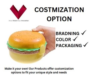 Lonchera para Hamburguesas Libre de BPA con Accesorios Divertidos, Cuchara y Tenedor, Suministro Directo de Fábrica - Product Image 3