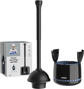 MR.SIGA Toilet Plunger with <b>Holder</b>, Plungers for Bathroom Heavy Duty, Black - Product Image 4