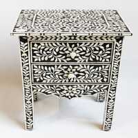 Table à tiroirs en incrustation d'os de haute qualité et commode de salon à fleurs de mer légère meubles en incrustation d'os pour pièce unique