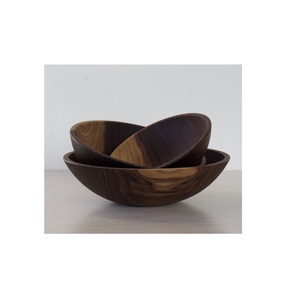 Ensemble de 3 bols en bois de qualité exclusive design attrayant forme ronde bol de service pour la maison vaisselle décoration de table bol en bois - Product Image 1