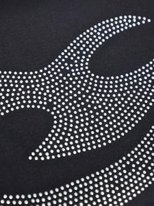 Pantalon de jogging pour femme, style décontracté, taille haute, en coton épais, avec perles et strass, coupe évasée, logo personnalisé - Product Image 4