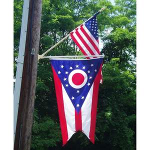 Bandera del estado de Ohio impresa digitalmente, 3x5, para exteriores, bordada, con franjas cosidas de alta resistencia y 2 ojales de latón - Product Image 2