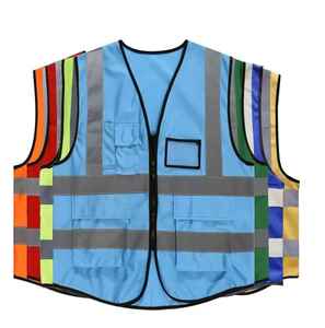 เสื้อกั๊กนิรภัยสะท้อนแสงสำหรับผู้ชาย2024พิมพ์โลโก้ฟรีจากโรงงาน - Product Image 1