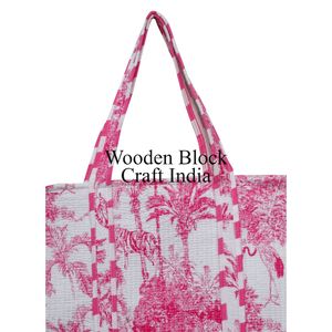 Sac fourre-tout matelassé fait main pour femme, nouveau style bohème vintage, doublure en coton, fermeture ouverte, imprimé, pour le shopping et les voyages - Product Image 3