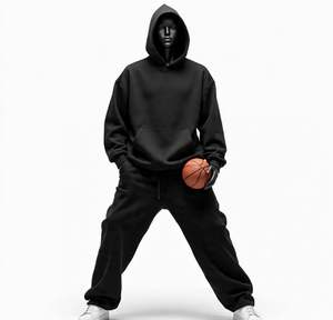 Ensemble survêtement personnalisé en deux pièces, pantalon large et sweat-shirt à capuche, sweat-shirt surdimensionné personnalisé, fabricant de survêtement pour hommes - Product Image 4