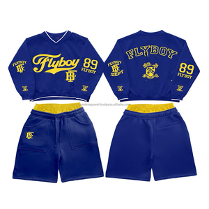 Conjunto de hombre con logo personalizado, 100% algodón, camiseta de manga corta y pantalones cortos, ropa de hombre, conjunto de 2 piezas. - Product Image 6