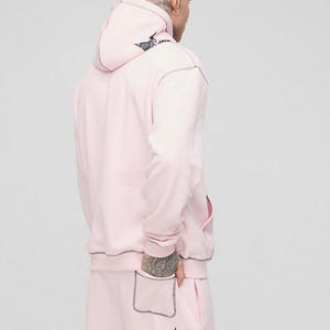 Limited Edition <b>Oversized</b> Hooded Tracksuit Set Hoodie Sweatpants Jogger <b>Cargo</b> <b>Pants</b> & Contrast Stitch for Tall and Plus Size - Product Image 4