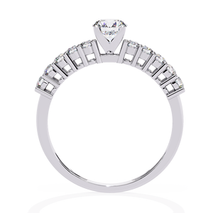 Anillo Solitario con Diamante Cultivado en Laboratorio de 0.67 CT, Banda de Oro Sólido de 14K, Media Eternidad, Minimalista, para Boda, Compromiso, Fiesta, Promesa - Product Image 2