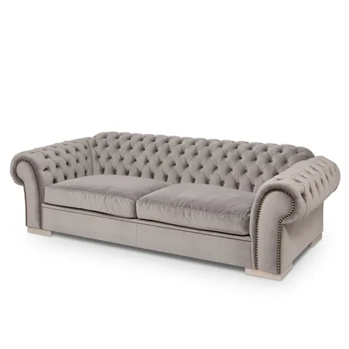 Chesterfield Set perabot Sofa ruang tamu Sofa berumbai 3 tempat duduk kain beludru desain mewah Hotel dan Sofa tamu rumah