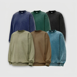 Nuevo DISEÑO DE Navidad de manga larga de gran tamaño de algodón en blanco personalizado Oem Odm Polar Fleece lavado y cuello redondo sudaderas para hombres - Product Image 1