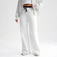 Vractive En gros Pantalon de jogging molletonné pour femme, coupe droite, double taille, décontracté, pour le sport et le streetwear