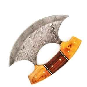 Couteau de Chef Ullu fait à la main personnalisé couteau de Chef de cuisine Ullu couteau de cuisine manche en bois d'olivier avec étui en cuir - Product Image 2