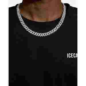 Cadena Cubana de Oro de 14K Personalizada con Forma Geométrica de Moissanita de 2 Filas de 10MM para Regalo - Product Image 6