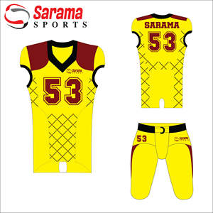 Uniformes de Football américains personnalisés pour jeunes, matériel en sergé brodée et sublimation, prix abordable de haute qualité, nouvelle collection - Product Image 2