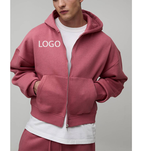 Veste à capuche zippée ultra-chaude et résistante au lavage, style streetwear, en molleton biologique ultra-épais, idéale pour le jogging et les activités sportives - Product Image 1