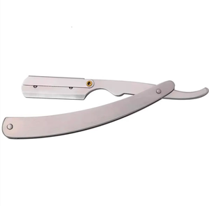 มีดโกนหนวดด้ามจับพับได้ทำจากสแตนเลสแบบใช้มือใบมีดเดี่ยวสำหรับร้านตัดผม - Product Image 1