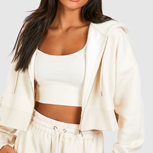 ชุดวอร์มแนวสปอร์ต2ชิ้นสำหรับผู้หญิงชุดครอปมีฮู้ดและจ๊อกกิ้งมีสไตล์ออกแบบโลโก้ได้ตามต้องการ - Product Image 2