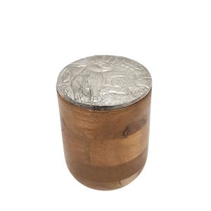 Meena-caja redonda de madera blanca con tapa, caja de madera blanca para lavar comida, frutas secas seguras a granel - Product Image 2