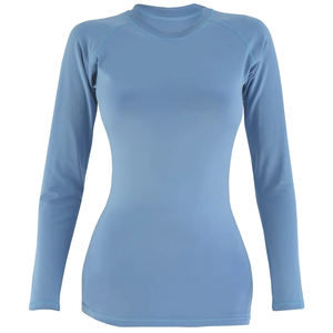 Vêtements de compression pour femmes en sublimation, rashguard personnalisé, effet délavé, UPF50+, Spandex/Polyester - Product Image 1