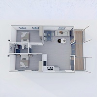 Casa Contenedor Prefabricada de 40 pies, Expandible de 20-40 pies, 3 Dormitorios, Planos de Casa Plegable de Acero y Madera, Hotel al Aire Libre, Oficina, Hospital