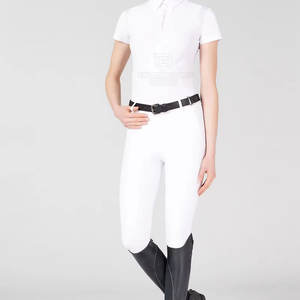 Camiseta de Entrenamiento de Equitación para Mujer, Ligera, Transpirable, Ecológica, de Spandex/Algodón, Tejido Elástico que Absorbe la Humedad - Product Image 4