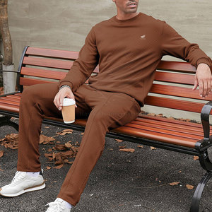 OEM Customized Design <b>Pullover</b> <b>Men</b> Sweat Suit High Quality 100% Cotton Breathable Winter Casual Wear Drawstring Closure Side - Product Image 4