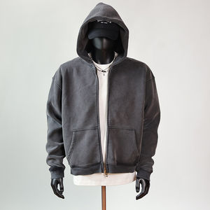 NUEVA Sudadera con Capucha Unisex de Algodón Grueso con Logotipo Personalizado Estampado, Lavado Ácido y Decolorado por el Sol, Sudadera de Invierno Extra Grande - Product Image 1