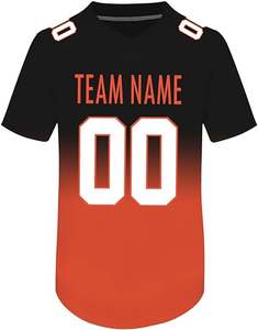 Camiseta de Fútbol Americano Personalizada por Sublimación de Dos Tonos, Uniforme Deportivo de Malla Transpirable con Nombre y Número Personalizados - Product Image 1
