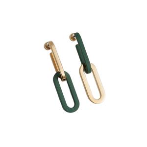 Boucles d'oreilles en résine et or, nouvel arrivage, vente en gros, couleur personnalisée, ensemble de boucles d'oreilles pour femmes - Product Image 1