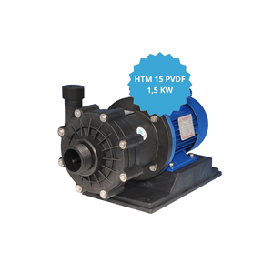 Italian Made magnetic centrifugal pumps HTM 15 PVDF with motor 1,5 kw IEC 90 S 2P made of plastic for acid handling water pump - Product Image 1