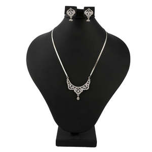 American Diamond <b>Locket</b> Set - <b>Silver</b> - Product Image 1