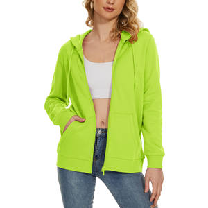 Sudadera con Capucha Extra Grande para Mujer, de Invierno, con Cremallera Completa, Tejido de Felpa de Algodón de 400 g/m², Fabricada en Fábrica OEM, con Bolsillos Laterales, Personalizable - Product Image 4